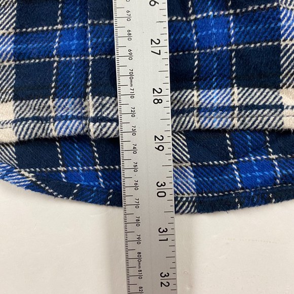Orvis Flannel Shacket Shirt Jacket Mens Large Blue Check Plaid Cotton - Picture 10 of 12